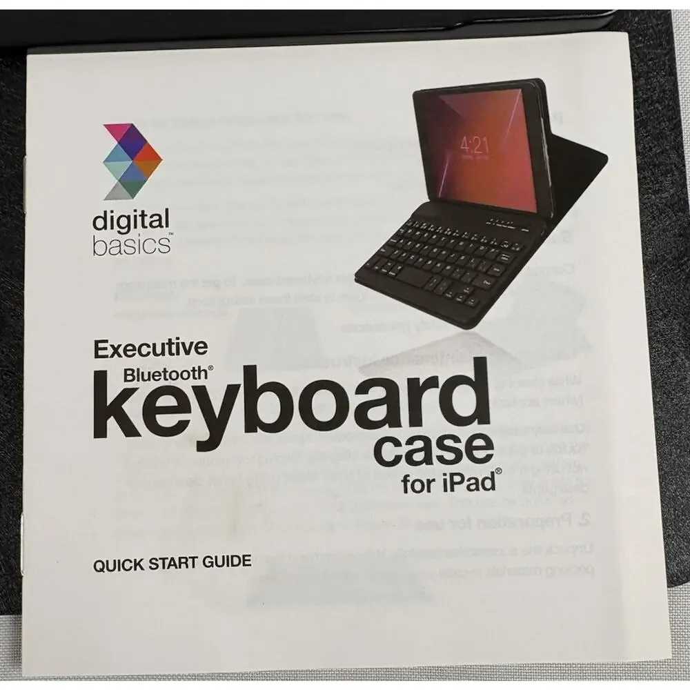Keyboard Case for iPad 8and 9 Bluetooth Removable Digital Basics Air Exec